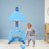 三合一儿童篮球框套装（带球）-蓝色 3-in-1 Kids Basketball Hoop Set with Balls-Blue