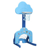 三合一儿童篮球框套装（带球）-蓝色 3-in-1 Kids Basketball Hoop Set with Balls-Blue