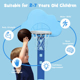 三合一儿童篮球框套装（带球）-蓝色 3-in-1 Kids Basketball Hoop Set with Balls-Blue