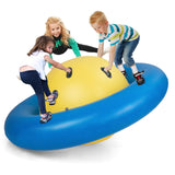 7.5 英尺巨型充气圆顶摇椅，带 6 个内置手柄，适合儿童 - 蓝色 7.5 Foot Giant Inflatable Dome Rocker Bouncer with 6 Built-in Handles for Kids-Blue