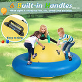 7.5 英尺巨型充气圆顶摇椅，带 6 个内置手柄，适合儿童 - 蓝色 7.5 Foot Giant Inflatable Dome Rocker Bouncer with 6 Built-in Handles for Kids-Blue