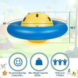 7.5 英尺巨型充气圆顶摇椅，带 6 个内置手柄，适合儿童 - 蓝色 7.5 Foot Giant Inflatable Dome Rocker Bouncer with 6 Built-in Handles for Kids-Blue