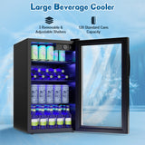 120罐玻璃门饮料迷你冰箱 120 Can Beverage Mini Refrigerator with Glass Door