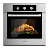 24 英寸单壁烤箱 2.47 立方英尺，带 5 种烹饪模式-银色 24 Inch Single Wall Oven 2.47Cu.ft with 5 Cooking Modes-Silver