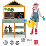 儿童厨房玩具套装，带根观察器花盆和可旋转水龙头 Kids Kitchen Playset with Root Viewer Planter and Rotatable Faucet