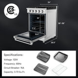 24 英寸独立式天然气灶，带 4 个燃烧器炉灶 24 Inches Freestanding Natural Gas Range with 4 Burners Cooktop