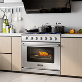 36 英寸独立式天然气灶，带 6 个燃烧器炉灶 36 Inches Freestanding Natural Gas Range with 6 Burners Cooktop