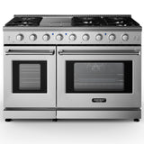 48 英寸独立式天然气灶，带 7 个燃烧器炉灶 48 Inches Freestanding Natural Gas Range with 7 Burners Cooktop