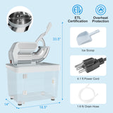 300W 商用双刀片安全开关碎冰机-灰色 300W Commercial Ice Crusher with Dual Blades and Safety Switch-Gray