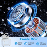 300W 商用双刀片安全开关碎冰机-灰色 300W Commercial Ice Crusher with Dual Blades and Safety Switch-Gray