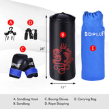 5 件 40 磅填充拳击套装带跳绳和手套 5 Pieces 40Lbs Filled Punching Boxing Set with Jump Rope and Gloves