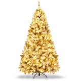 预亮优质雪植绒铰链人造圣诞树 - 7.5 英尺 Pre-Lit Premium Snow Flocked Hinged Artificial Christmas Tree-7.5 ft