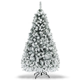 预亮优质雪植绒铰链人造圣诞树 - 7.5 英尺 Pre-Lit Premium Snow Flocked Hinged Artificial Christmas Tree-7.5 ft