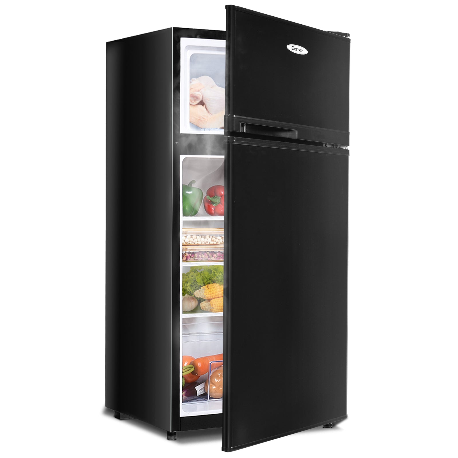 2门冷轧板紧凑型冰箱-黑色 2 Doors Cold-rolled Sheet Compact Refrigerator-Black