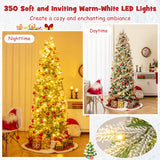 6/7.5/9 英尺预亮人造圣诞树雪植铰链 - 7.5 英尺 6/7.5/9 Feet Pre-Lit Artificial Christmas Tree Snow Flocked Hinged-7.5 Feet