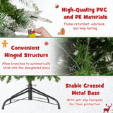 6/7.5/9 英尺预亮人造圣诞树雪植铰链 - 7.5 英尺 6/7.5/9 Feet Pre-Lit Artificial Christmas Tree Snow Flocked Hinged-7.5 Feet