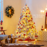 6 英尺预亮雪植绒圣诞树，带暖白色 LED 灯 - 6 英尺 6 Feet Pre-Lit Snow Flocked Christmas Tree with Warm White LED Lights-6 ft