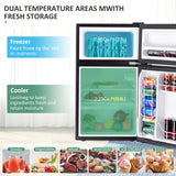 3.2 立方英尺紧凑型不锈钢冰箱 - 黑色 3.2 cu ft. Compact Stainless Steel Refrigerator-Black