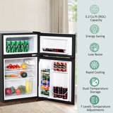 3.2 立方英尺紧凑型不锈钢冰箱 - 黑色 3.2 cu ft. Compact Stainless Steel Refrigerator-Black