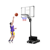 4.9-10 英尺可调节篮球框，带防碎篮板 4.9-10 Feet Adjustable Basketball Hoop with Shatterproof Backboard