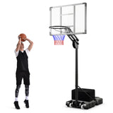 4.9-10 英尺可调节篮球框，带防碎篮板 4.9-10 Feet Adjustable Basketball Hoop with Shatterproof Backboard