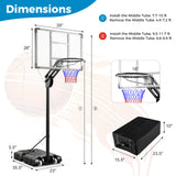 4.9-10 英尺可调节篮球框，带防碎篮板 4.9-10 Feet Adjustable Basketball Hoop with Shatterproof Backboard