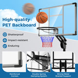 4.9-10 英尺可调节篮球框，带防碎篮板 4.9-10 Feet Adjustable Basketball Hoop with Shatterproof Backboard