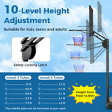 4.9-10 英尺可调节篮球框，带防碎篮板 4.9-10 Feet Adjustable Basketball Hoop with Shatterproof Backboard