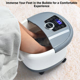 便携式电动足浴指压滚轮电动按摩器-灰色 Portable Electric Foot Spa Bath Shiatsu Roller Motorized Massager-Gray