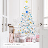 6'/7.5'/9' 铰链人造圣诞树，带金属支架 - 6 英尺 6' / 7.5' / 9' Hinged Artificial Christmas Tree with Metal Stand-6 ft