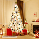 6'/7.5'/9' 铰链人造圣诞树，带金属支架 - 6 英尺 6' / 7.5' / 9' Hinged Artificial Christmas Tree with Metal Stand-6 ft