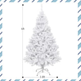 6'/7.5'/9' 铰链人造圣诞树，带金属支架 - 6 英尺 6' / 7.5' / 9' Hinged Artificial Christmas Tree with Metal Stand-6 ft