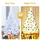 6'/7.5'/9' 铰链人造圣诞树，带金属支架 - 6 英尺 6' / 7.5' / 9' Hinged Artificial Christmas Tree with Metal Stand-6 ft