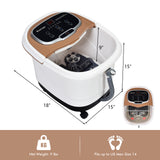 便携式一体式加热足部泡泡水疗浴缸电动按摩器-咖啡 Portable All-In-One Heated Foot Bubble Spa Bath Motorized Massager-Coffee