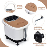 便携式一体式加热足部泡泡水疗浴缸电动按摩器-咖啡 Portable All-In-One Heated Foot Bubble Spa Bath Motorized Massager-Coffee