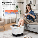 便携式一体式加热足部泡泡水疗浴缸电动按摩器-咖啡 Portable All-In-One Heated Foot Bubble Spa Bath Motorized Massager-Coffee