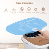 便携式一体式加热足部泡泡水疗浴缸电动按摩器-咖啡 Portable All-In-One Heated Foot Bubble Spa Bath Motorized Massager-Coffee