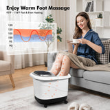 便携式一体式加热足部泡泡水疗浴缸电动按摩器-灰色 Portable All-In-One Heated Foot Bubble Spa Bath Motorized Massager-Gray