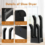 防臭、防霉、防细菌 4 鞋电烘干机带定时器-黑色 Prevent Odor Mold & Bacteria 4 Shoe Electric Dryer with Timer-Black