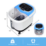 便携式一体式加热足部泡泡水疗浴缸电动按摩器-蓝色 Portable All-In-One Heated Foot Bubble Spa Bath Motorized Massager-Blue