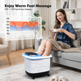 便携式一体式加热足部泡泡水疗浴缸电动按摩器-蓝色 Portable All-In-One Heated Foot Bubble Spa Bath Motorized Massager-Blue