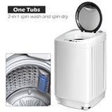 7.7 磅便携式自动洗衣机带排水泵 7.7 lbs Portable Automatic Laundry Washing Machine with Drain Pump