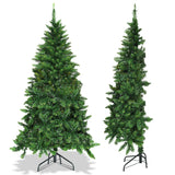 预亮人造半国家圣诞树，带 8 种闪光模式 - 5 英尺 Pre-Lit Artificial Half National Christmas Tree with 8 Flash Modes-5 ft