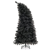 6/7 英尺人造圣诞树，顶部可弯曲，带暖光 - 6 英尺 6/7 FT Artificial Christmas Tree with Bendable Top Section and Warm Light-6 FT