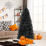 6/7 英尺人造圣诞树，顶部可弯曲，带暖光 - 6 英尺 6/7 FT Artificial Christmas Tree with Bendable Top Section and Warm Light-6 FT