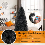 6/7 英尺人造圣诞树，顶部可弯曲，带暖光 - 6 英尺 6/7 FT Artificial Christmas Tree with Bendable Top Section and Warm Light-6 FT