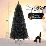 6/7 英尺人造圣诞树，顶部可弯曲，带暖光 - 6 英尺 6/7 FT Artificial Christmas Tree with Bendable Top Section and Warm Light-6 FT