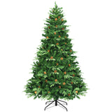 7.5 英尺人造圣诞树，带 LED 灯和松果 7.5 ft Artificial Christmas Tree with LED Lights and Pine Cones