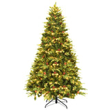 7.5 英尺人造圣诞树，带 LED 灯和松果 7.5 ft Artificial Christmas Tree with LED Lights and Pine Cones