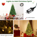 7.5 英尺人造圣诞树，带 LED 灯和松果 7.5 ft Artificial Christmas Tree with LED Lights and Pine Cones